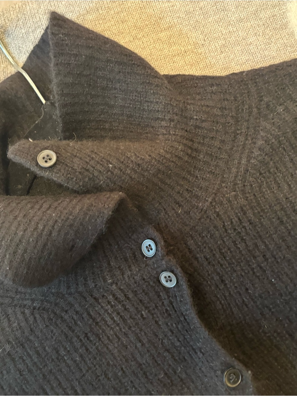 Rundholz Black cropped cardigan to cowl neck - Picture 9 of 12